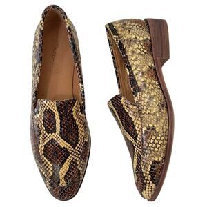 NEW Madewell The Frances Loafer in Snake Embossed Leather